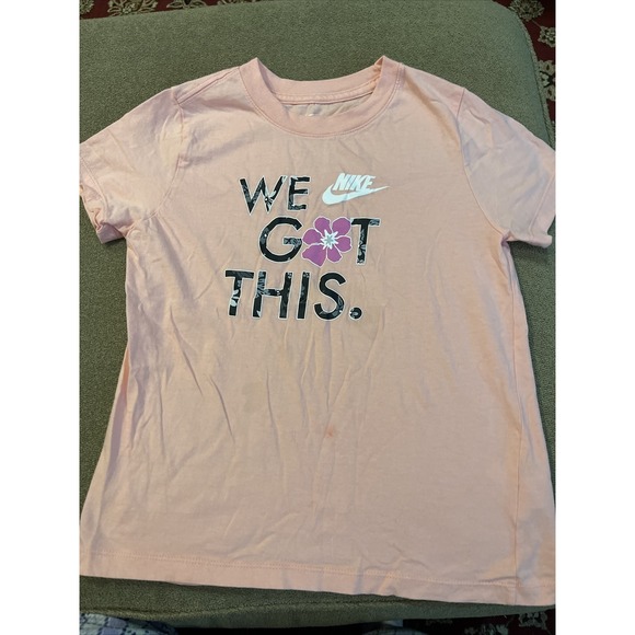 Nike Other - Nike Shirt Girls Medium Center Logo Short Sleeve The Nike Tee Running Gym (AH)